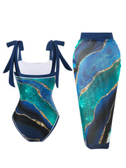 Summer New Custom-Made Digital Printed One-Piece Bikini Swimsuit for Women Conservative Sun Protection One-Piece Gauze Skirt 2-Piece
