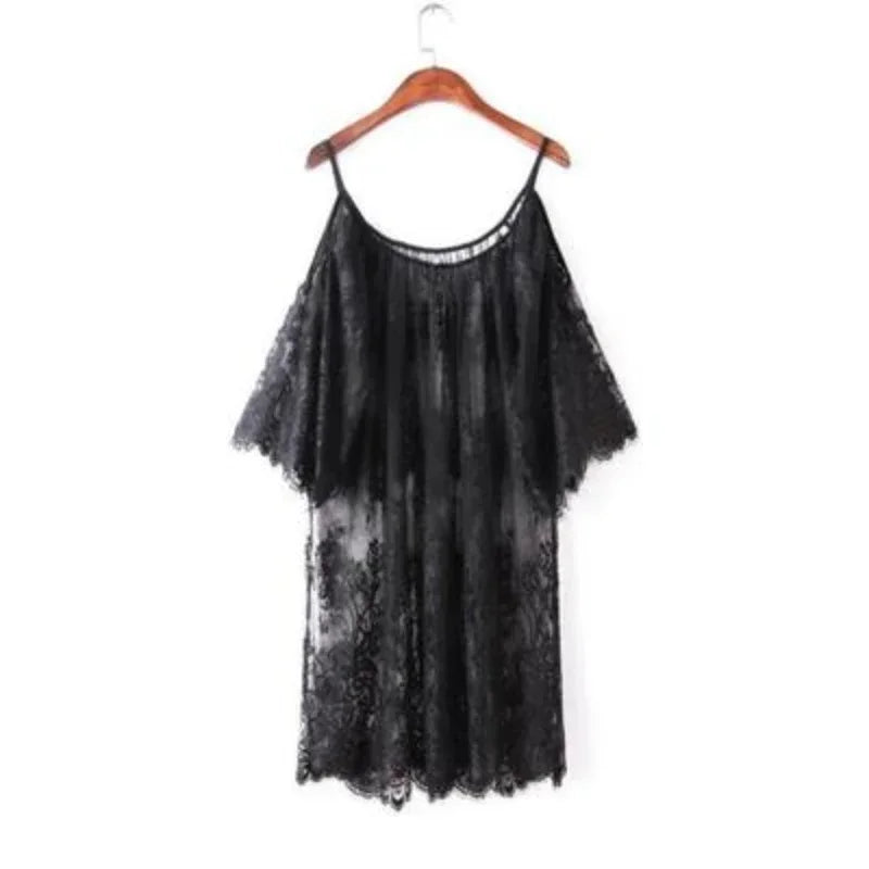 New Saida De Praia Beach Cover Up Pareo Playa Coverup Dress Vestido Livre Swimsuit Wear Swimwear White Lace Women Beachwear