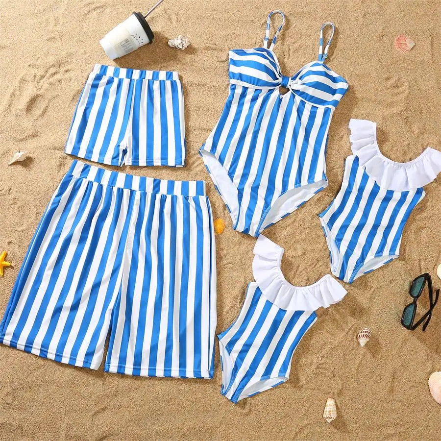 Dinosaurs Swimwear Family Matching Outfits V-Neck Mother Daughter Swimsuits Mommy and Me Dresses Clothes Father Son Swim Shorts