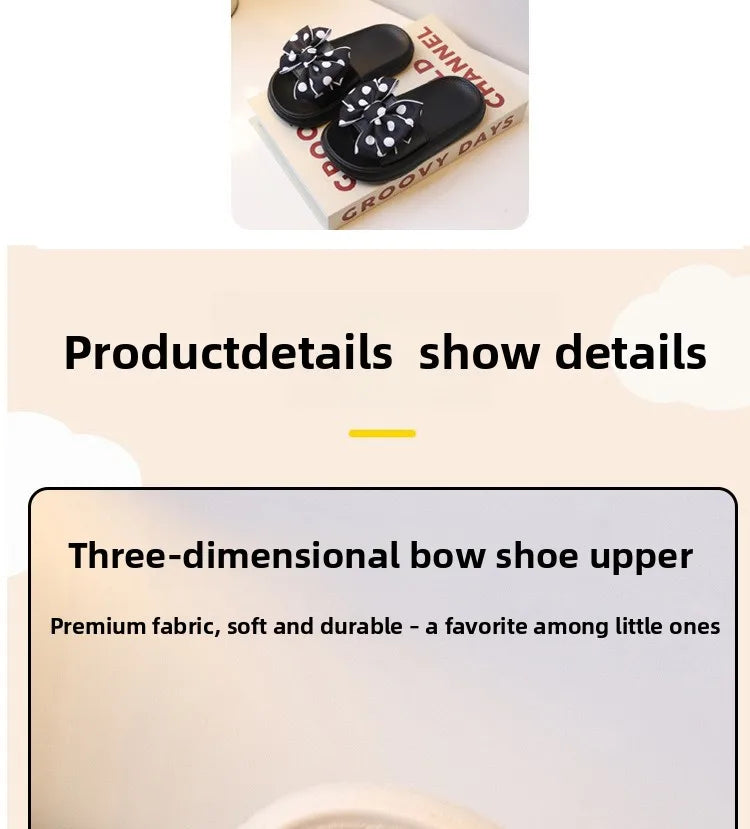 2026Summer Children's Slippers Girls Princess Non-slip Soft Sole Slippers Toddler Girl Shoes Bow Tie Slippers Flip Flops Outdoor