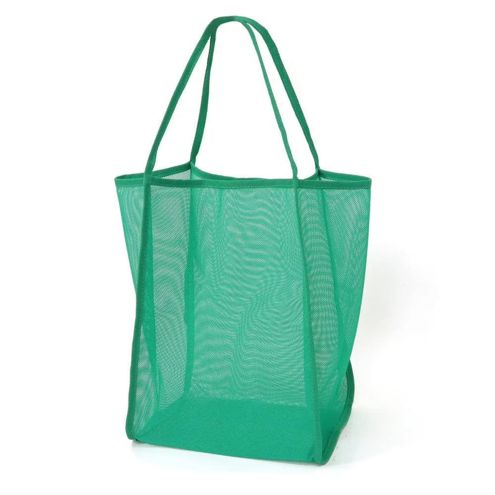 Mesh Tote Bag for Beach Swimming Storage Organizer Summer Foldable Beach Bag Toy Storage Clothes Organizer Bathroom Packaging