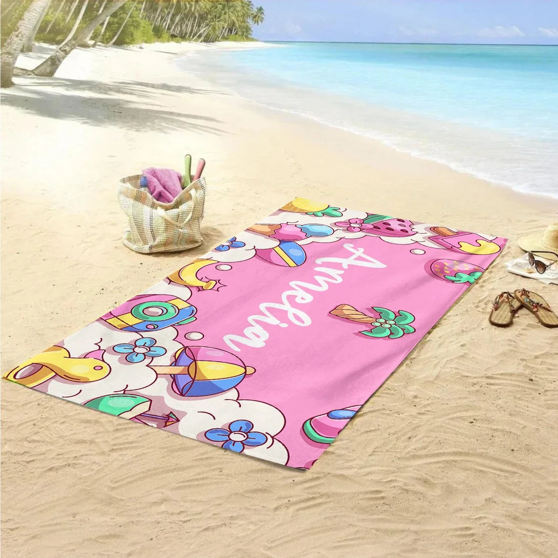 Personalized Custom Beach Towel Swimming Towel Gift For Swimmer Outdoor Pool towel Birthday Gift Girls Beach Trip wholesale