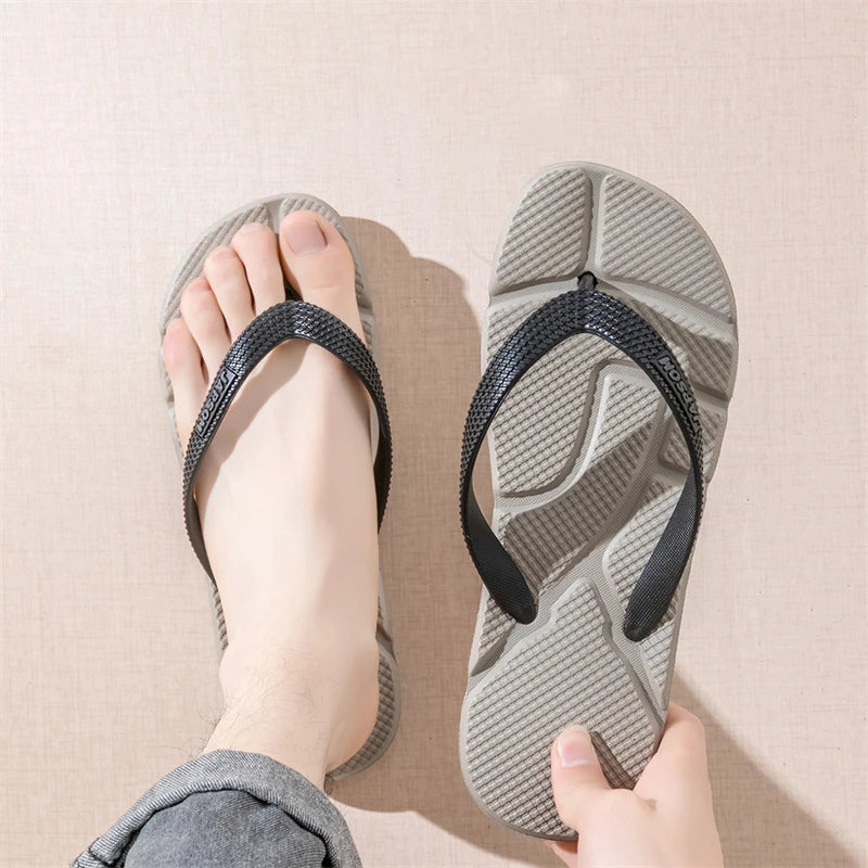 Fashion Black Massage Slippers Men Flip Flops Sale Big Size 50 Casual Slides Men Non Slip Beach Slippers for Men Chanclas Hombre
