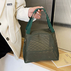 Large Capacity Travel Mesh Bag Portable Cosmetic Zipper Pouch with Handle New Design Makeup Toiletry Beach Bag