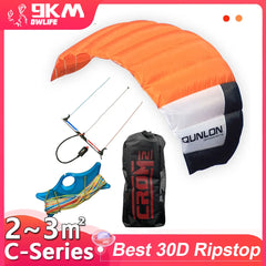9km2~3sqm Triple Line Power Traction Kite 3x20mx390lb Flying Line Control Bar Professional Kitesurfing Kiteboarding Trainer Kite