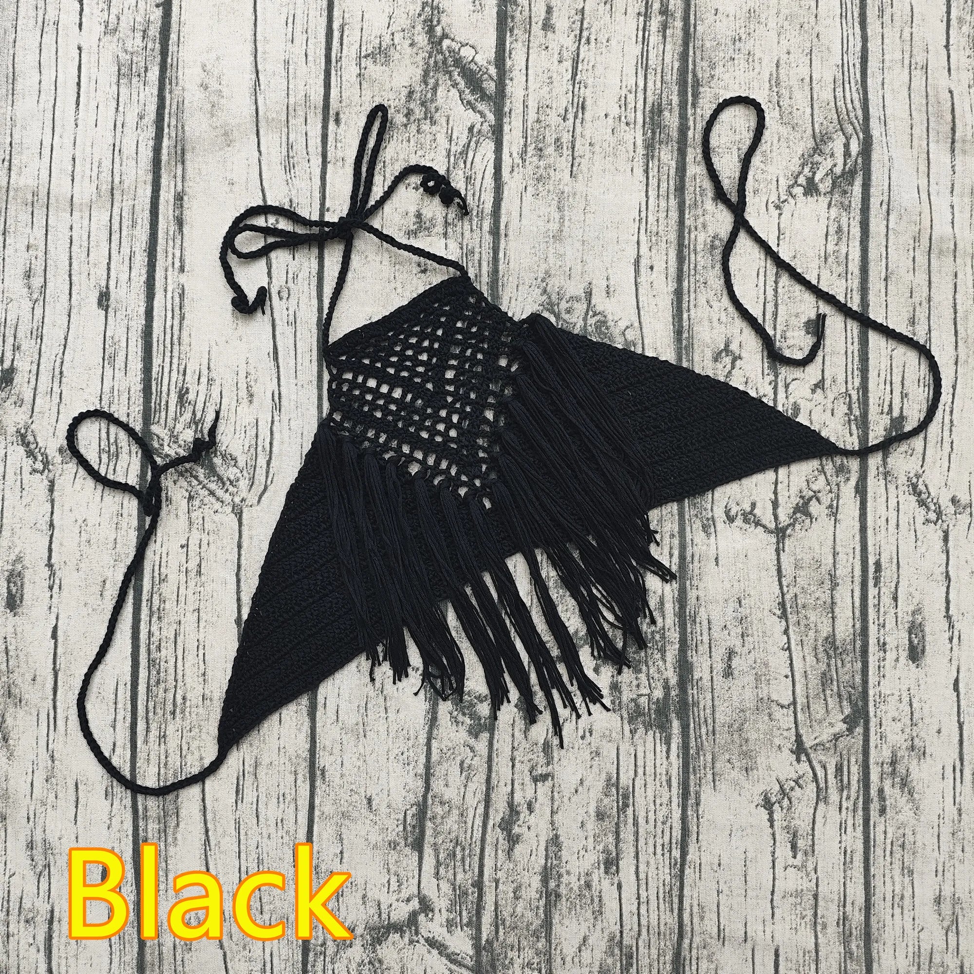 Handmade Crochet Lace Knit Boho Beach Bikini Cami Tank Crop Top Halter
