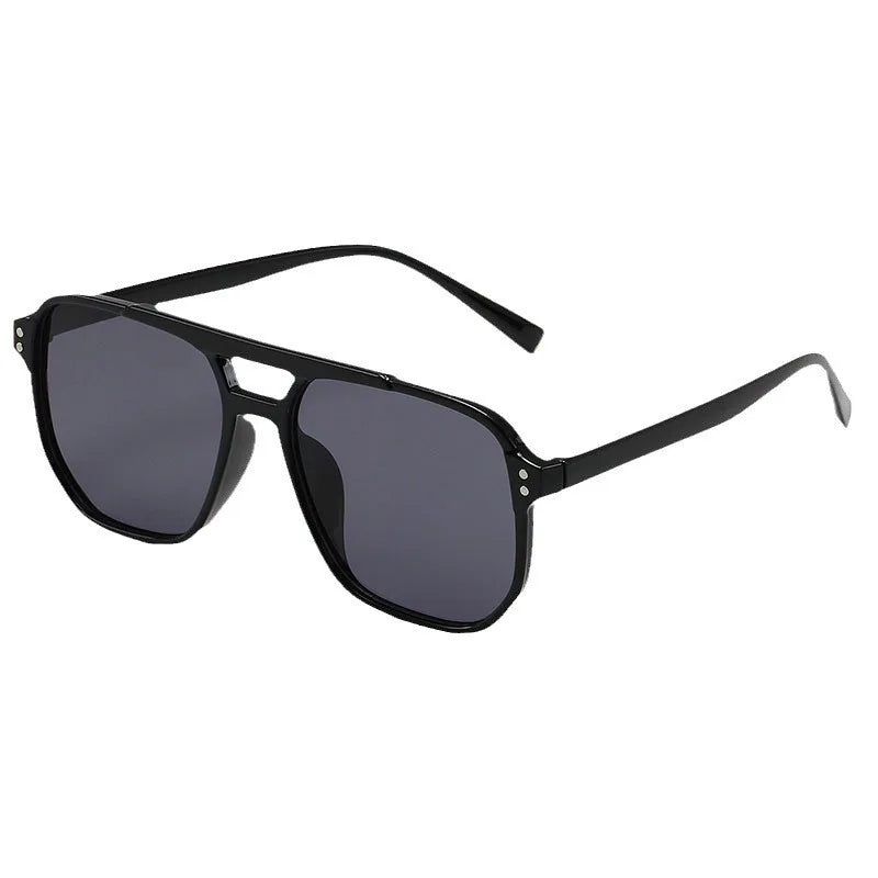 Square Big Frame Sunglasses for Men and Women Lightweight Frame Black Yellow Sun Glasses with UV Protection