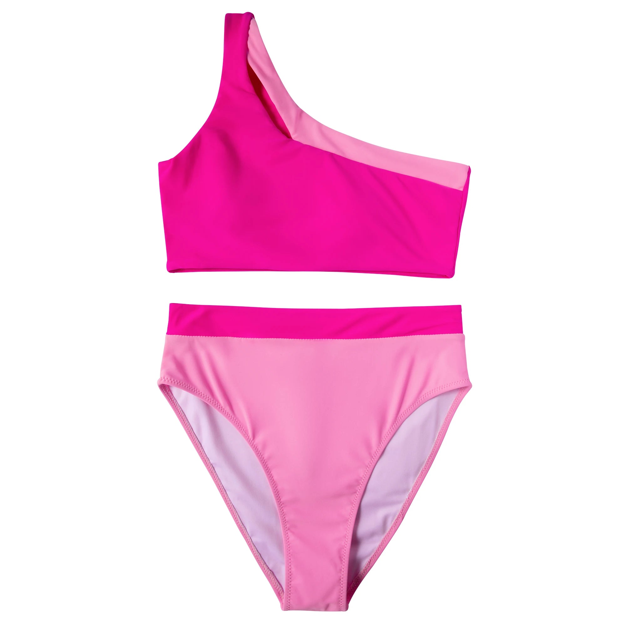 Women  2 Piece Bikini Sets Solid Color Padded High Waisted Bikini  Summer Beachwear Swimming Bathing Suits Bikini Set Femme