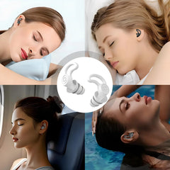 3 Pairs Reusable Waterproof Silicone Ear Plugs, Ear Water Blocking Noise Reduction Earplugs for Swimming Diving Surfing Pool Beach Shower Travel, With Storage Box, 2 Black & 1 White