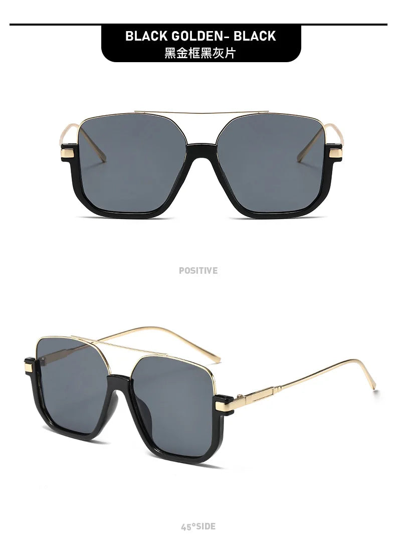 New Man Woman Sun Glasses High Quality UV400 Sunglasses Unisex Double Beam Design Half-Frame Sunnies Fashion Versatile Shade