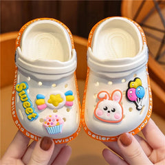 Kids Summer Sandals Hole Children's Shoes Slippers Soft Anti-Skid Cartoon DIY Design Hole Baby Shoes Sandy Beach For Boys Girls
