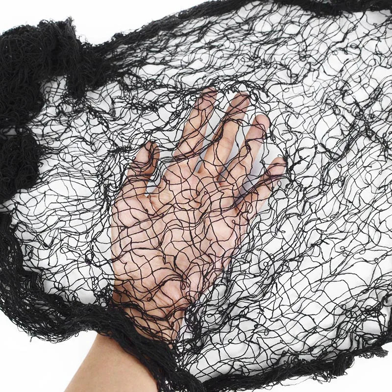 2/4m Horror Halloween Decoration Black Gauze Artificial Spider Web For Haunted House Halloween Party Home Decor Scary Scene Prop