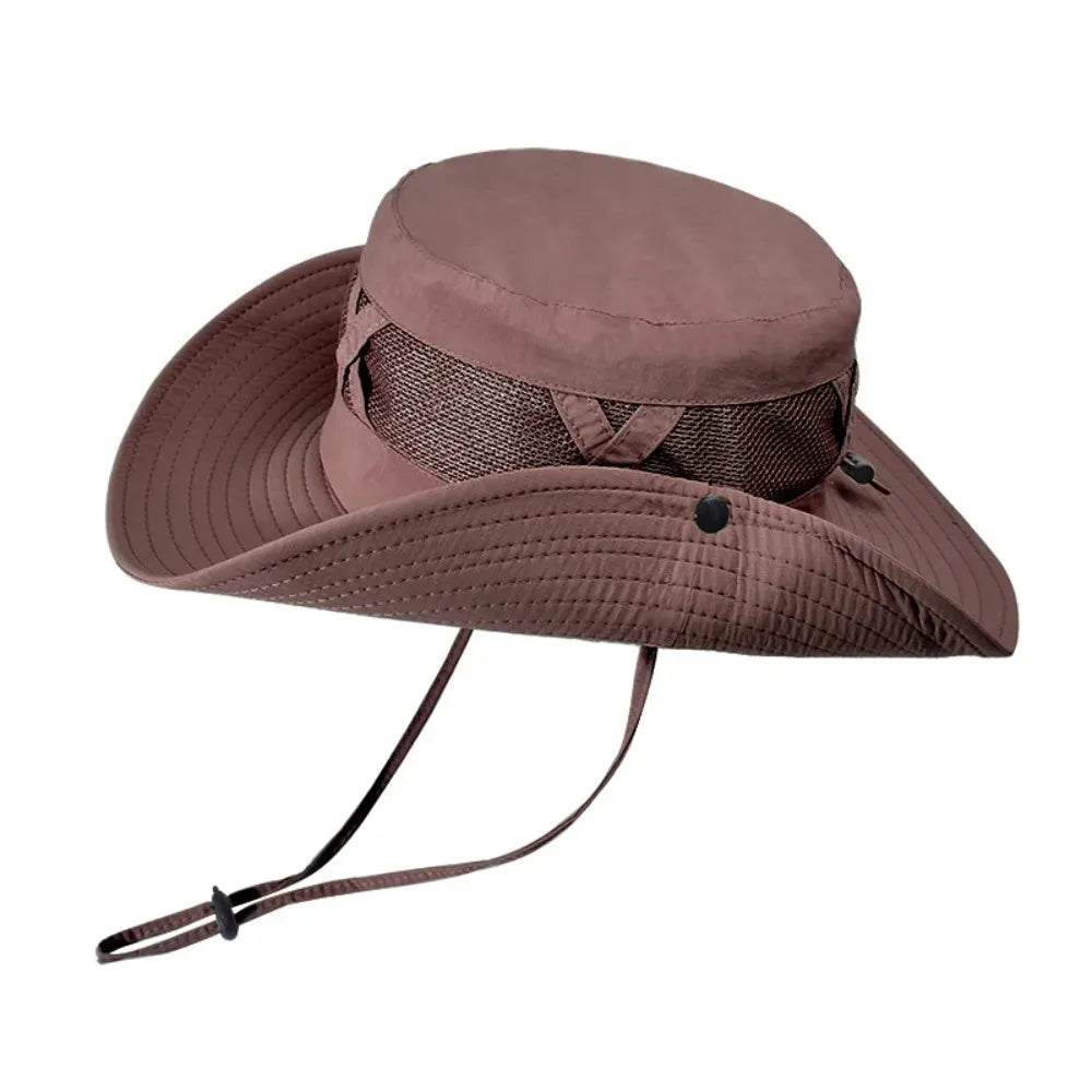 Men's 100% Nylon Fisherman Hat Spring/Summer Big Eaves Breathable Sunshade Sunscreen Fishing Cap