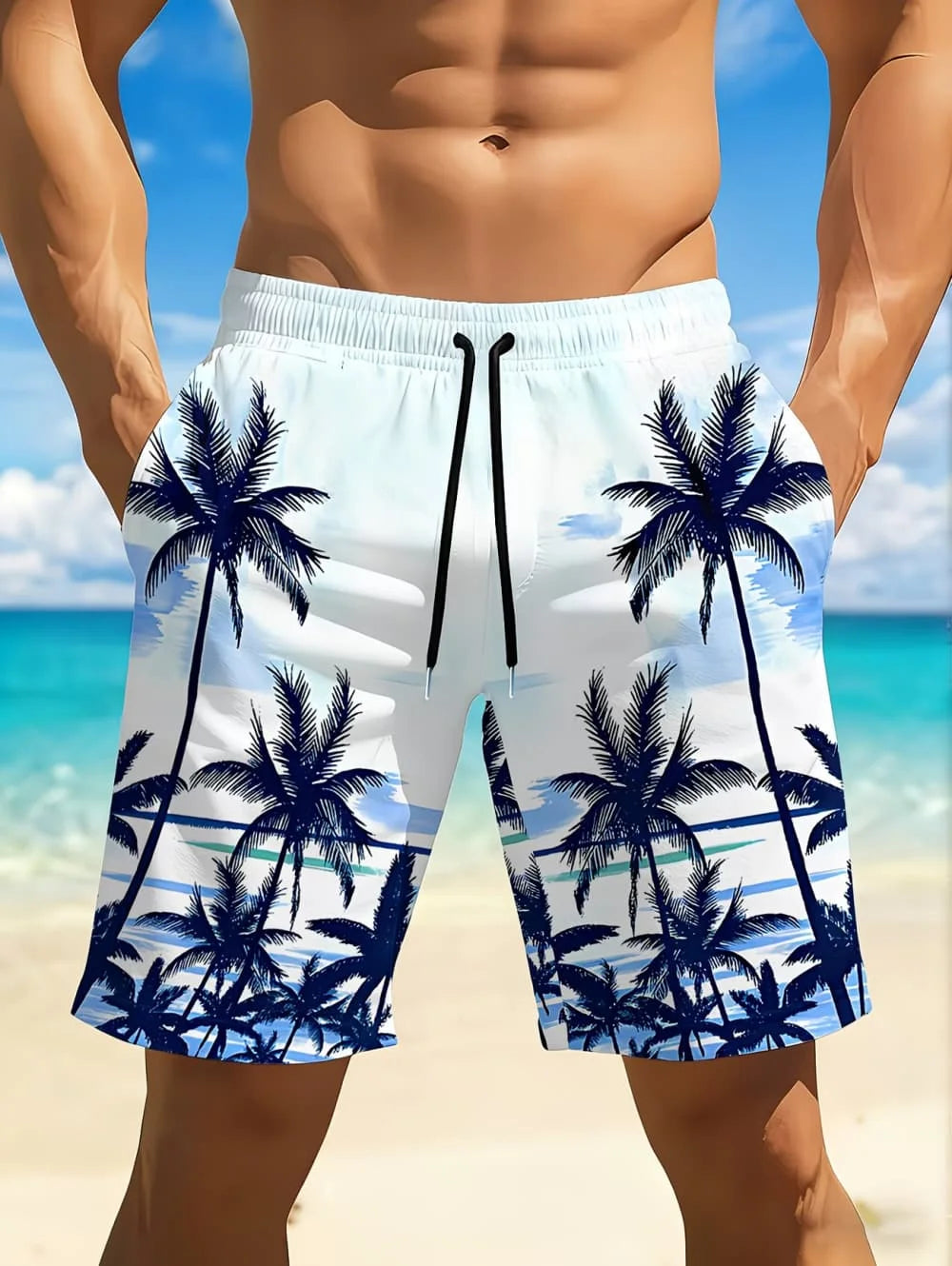 2026 Men's Summer Short Beach Vacation Hawaiian 3D Printed Shorts Men Y2k Graphic Short Pants Male Breathable Swim Loose Shorts