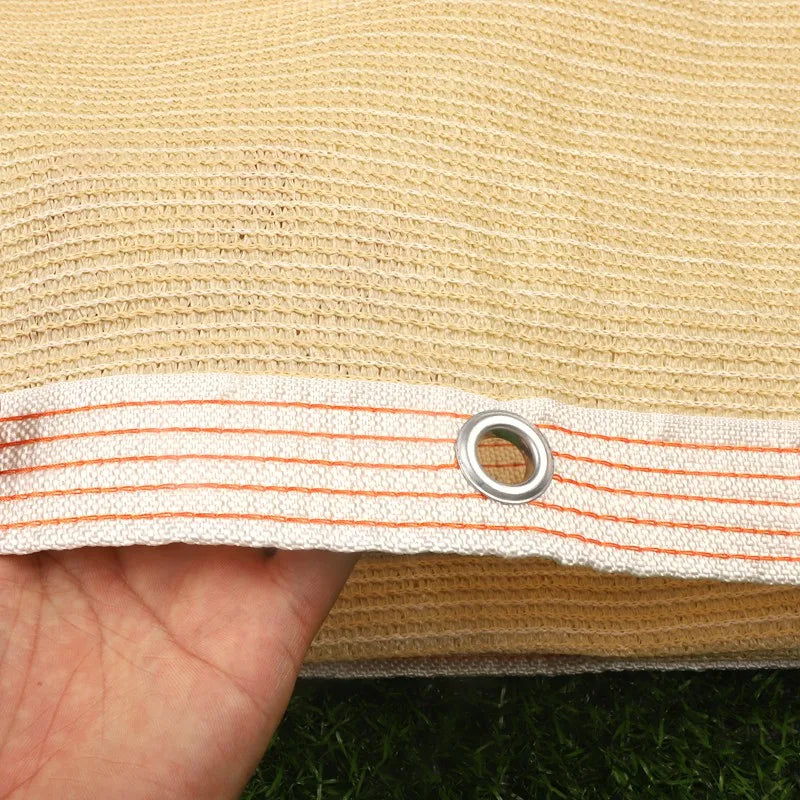 85~90% Shading Beige Virgin HDPE Sunshade Net Balcony Screen Outdoor Anti-UV Sunscreen Fabric Camping Sun Shade Net