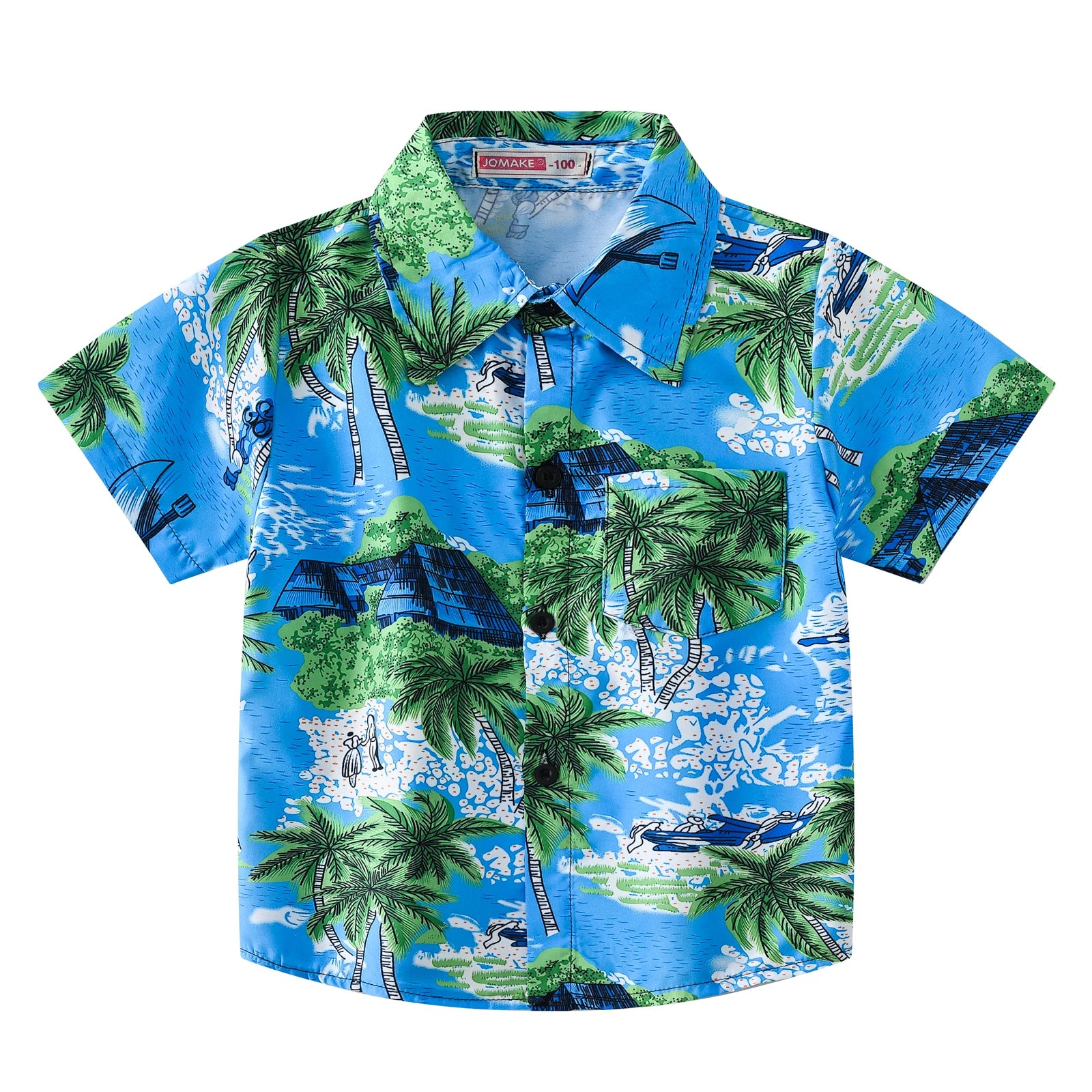 Cool Cozy Summer Coconut Palm Beach Shirts for Boys and Girls