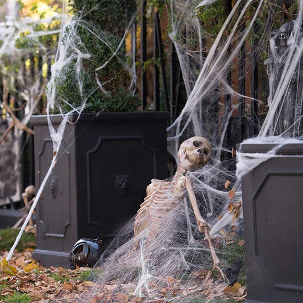 Halloween Decoration Spider Web,Artificial Cobweb,Stretchy Cobweb With Spider,Horror Gothic Haunted House Home Decor