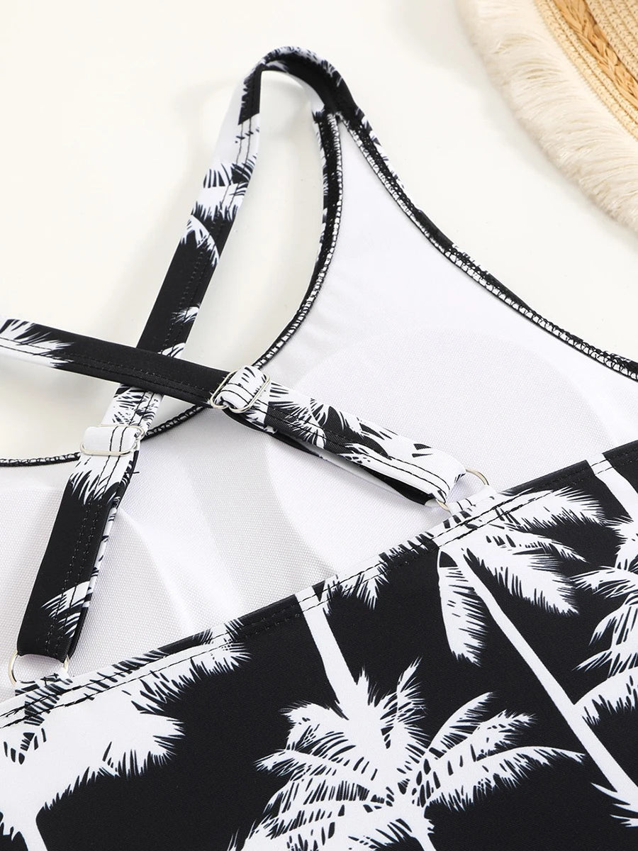 Tankini Two Piece Swimsuit Women Printed Swimwear Female Bathers Bathing Swimming Swim Suit Beach Wear XXL