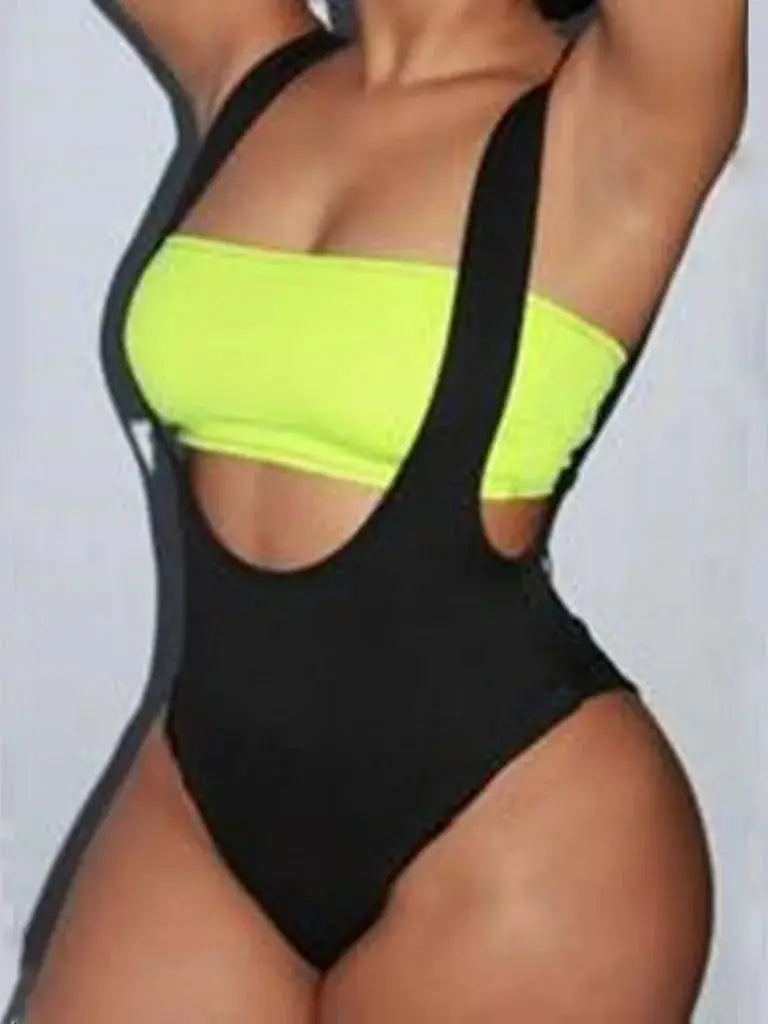 Beach Vacation One-Piece Wrap, Big V-Neck, Backless Thong, A Woman's Sexy Bathing Suit Exercise Women's Wear