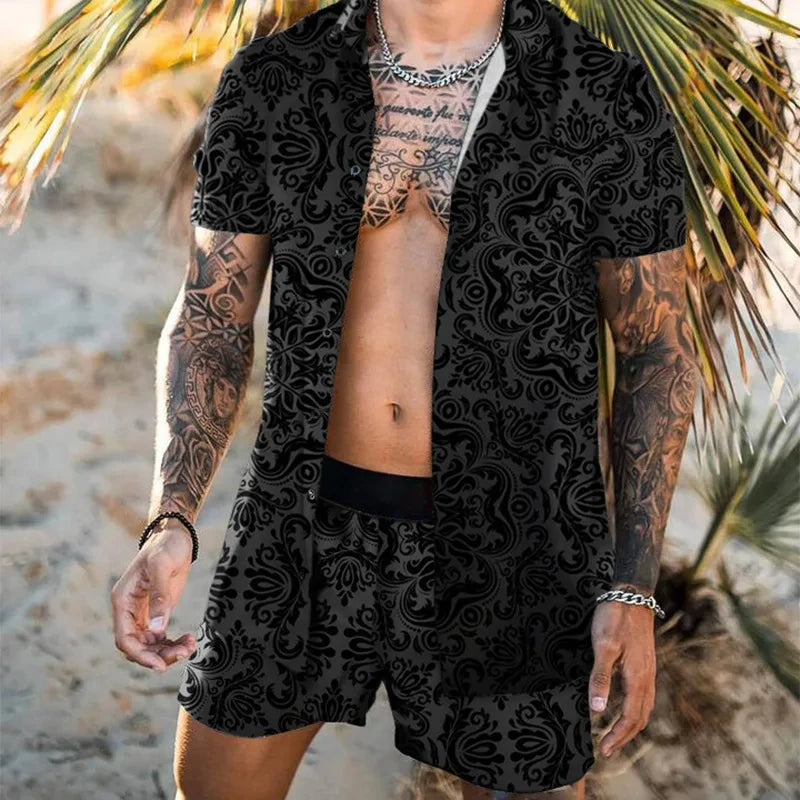 Hawaiian Shirt Sets 3D Printed Men's Casual Fashion Short Sleeves Shirts Oversized Beach Shorts Summer Streetwear Suits Clothing