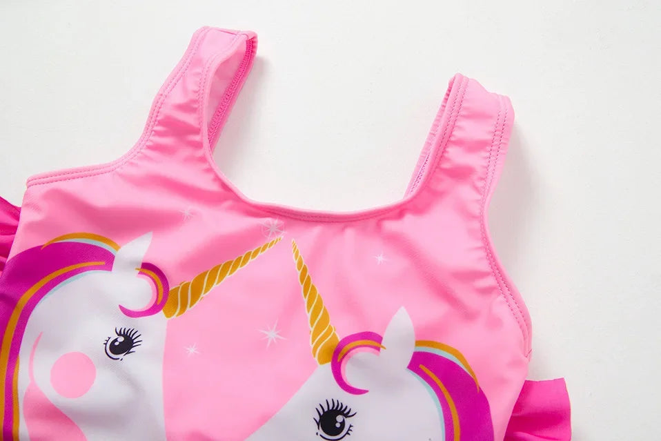 Girls Swimsuit One-Piece Mermaid Fish Scale Unicorn Children's Swimwear Girls Beachwear 2 3 4 5 6 7 8 Years