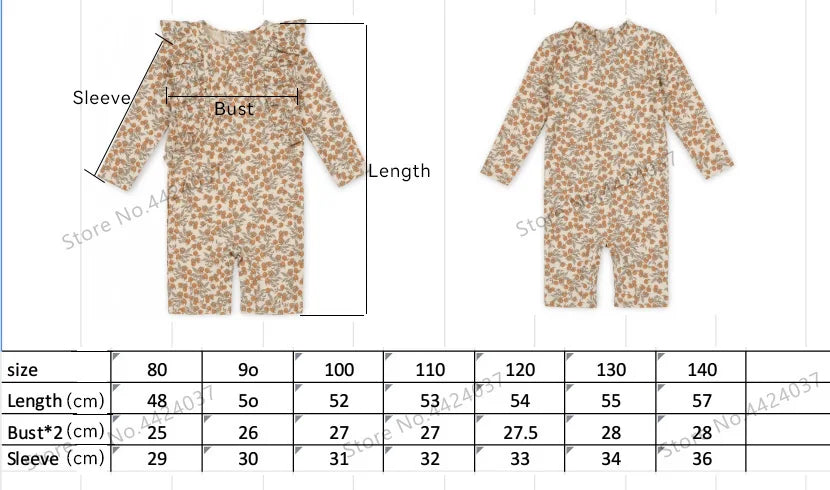 KS Baby Girls Swimming Suit Wear 18M-9T Flower Children Brand Kawaii BC Mr TAO Clothes Kids SwimWears Sister Brother Matching