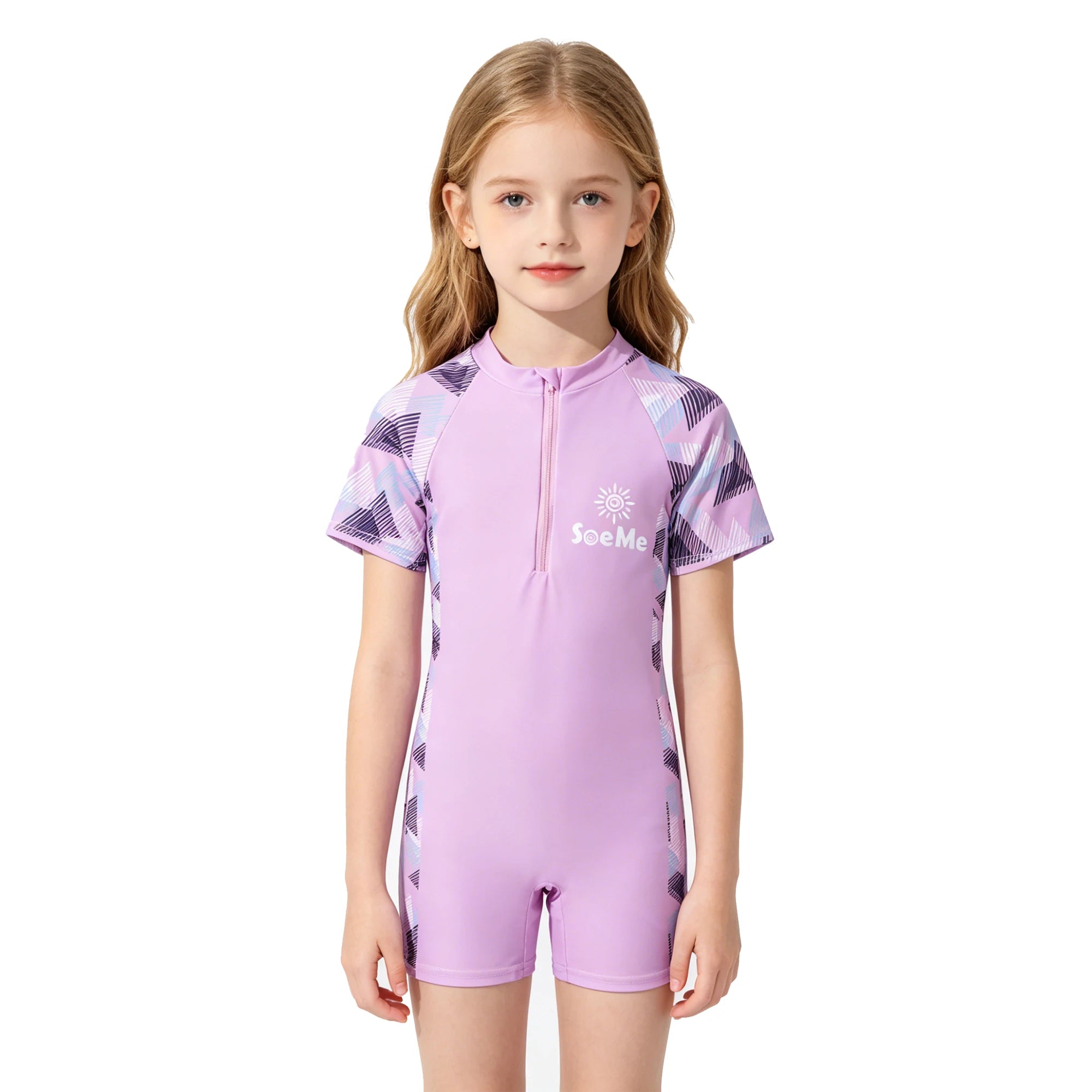 Girls Swimsuits Kids Toddler 3 to 4 5 6 7 8 9 10 Years Beach Pink Cute Child Swim Suit Short Sleeve One Piece Swimwear Outfits