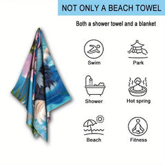 Adorable Cat-Printed, Skin-Friendly, Quick-Dry, Super Absorbent, Light & Thin, Extra Large Beach Towel!
