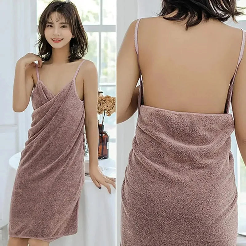 70X140cm Ladies Straps Wearable Bath TowelSuper Soft Wearable Bath TowelQuick Drying Super Absorbent Comfortable Beach Towel
