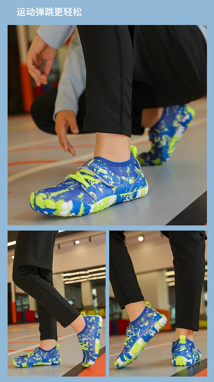 Children's Anti-cut Anti-slip Wear-resistant Rubber-soled Wading Shoes Beach Sandals Quick-drying Pool Shoes Outdoor Water Playi