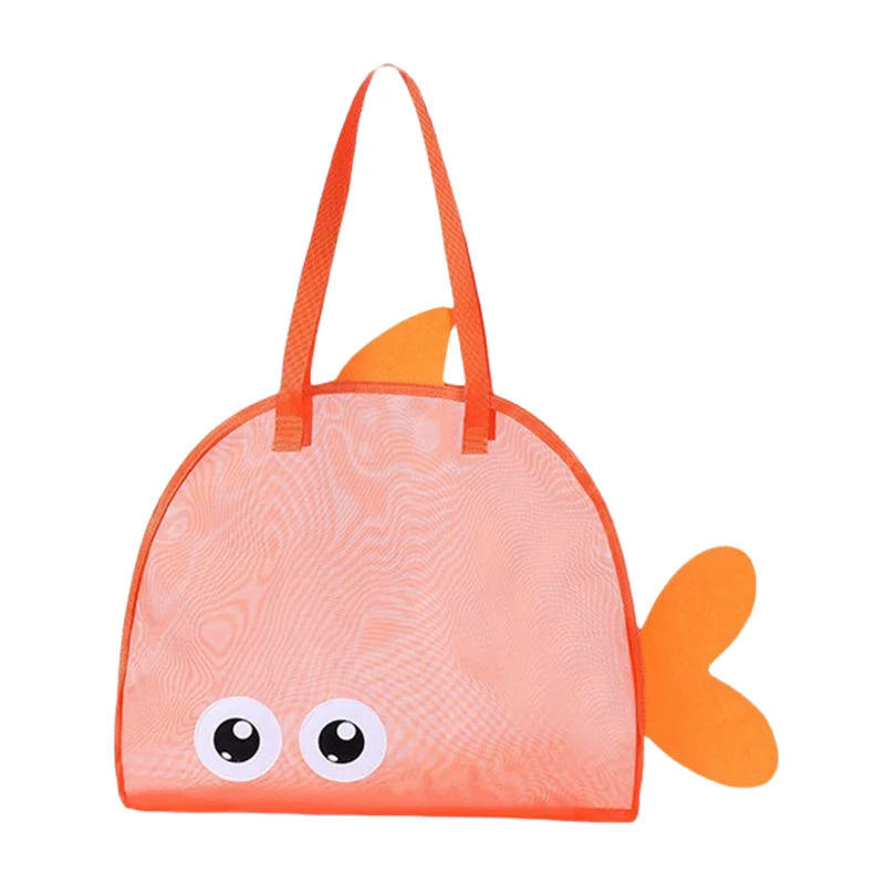 Cute Large Capacity Storage Bag Portable Foldable Mesh Sand Digging Toy Organizer Pouch for Beach Travel Outdoor Sports
