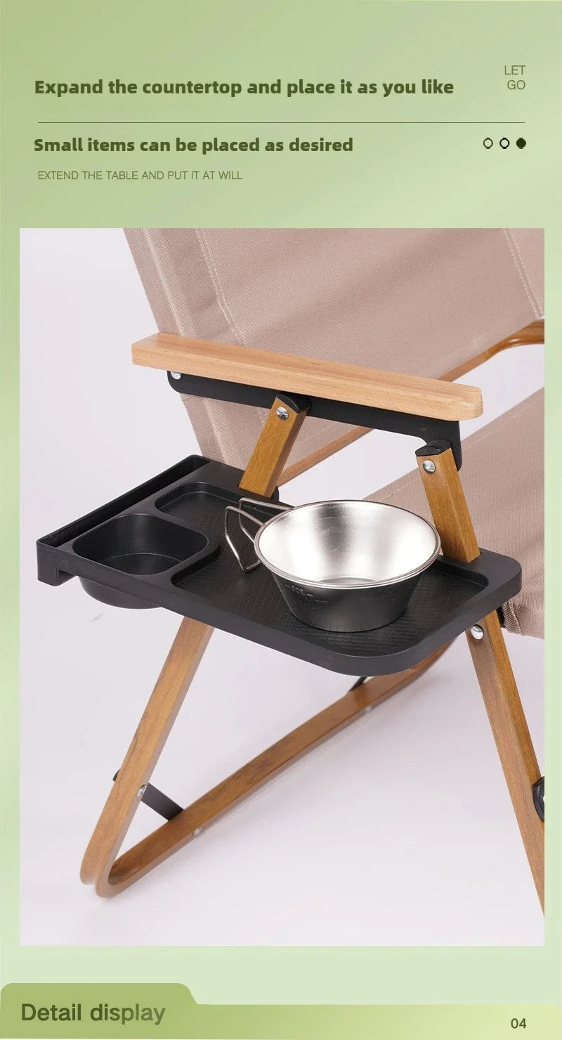 Outdoor Camping Chair Side Storage Tray Recliner Chair Tray Camping reunion Accessories Folding Universal Cup Holder Tool