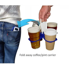 Unique Plastic Foldable Cup Holder Anti Scalding Rotating Carousel Drink Carrier 4-Cups Cup Carrier Camping