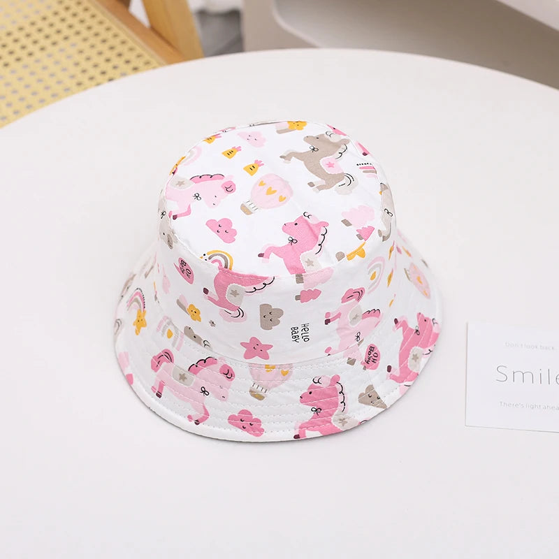 New Panama Summer Baby Sun Hat for Girls and Boys Beach Sun Cap Cartoon Autumn Kids Fisherman's Cap Outdoor Baby Bucket Hat