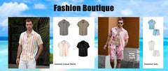 Men's Hawaii Shirt Set Men's 3D Printed Short Sleeve Shirt Shorts Two Piece Summer Beach Lapel Shirt Set Unisex Casual Clothing
