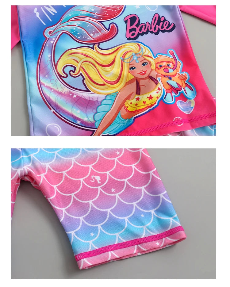 Boys Girls Cartoon Cute Swimwear Spring Summer Beach Clothing Set Sun Protection Long Sleeve Swimming Suits Kids Bathing Suit