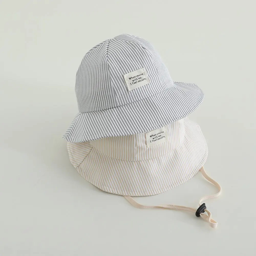 Panama Autumn Baby Boys And Girls Sun Hat Striped Baby Bucket Hat Toddler Sun Cap Children Beach Sun Hat
