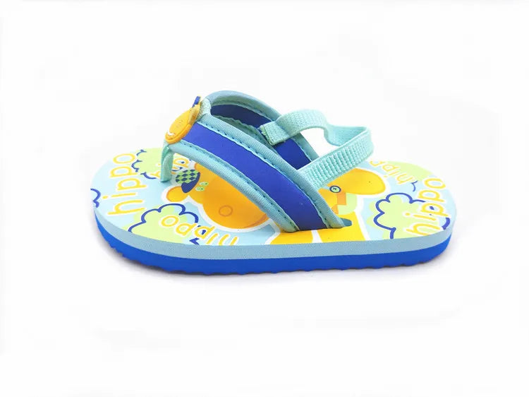 2025 Summer Children Cute Cartoon Animal Slippers Beach Shoes Kids Flip Flops Elastic Band Anti-slip Sandals Boys Girls Slippers