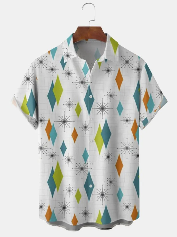 Men's Casual 3D Printed Summer Clothing, Hawaiian Short-Sleeved High-Quality Three-Dimensional Shirt