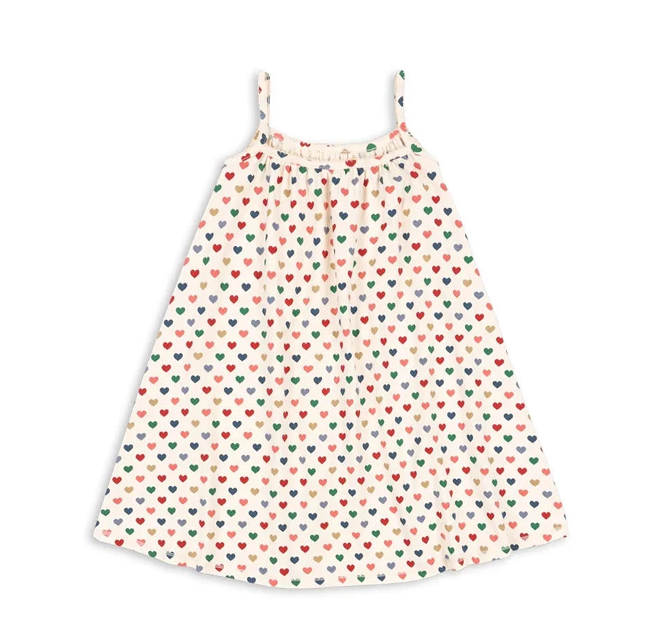 Children Clothes Set 2025 KS Summer Girls Floral Tops Shorts Set Girl Heart Print Slip Dress Kids Short Sleeved Vacation Suit
