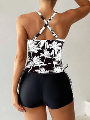 Tankini Two Piece Swimsuit Women 2026 Printed Swimwear Female Bathers Bathing Swimming Swim Suit Beach Wear XXL