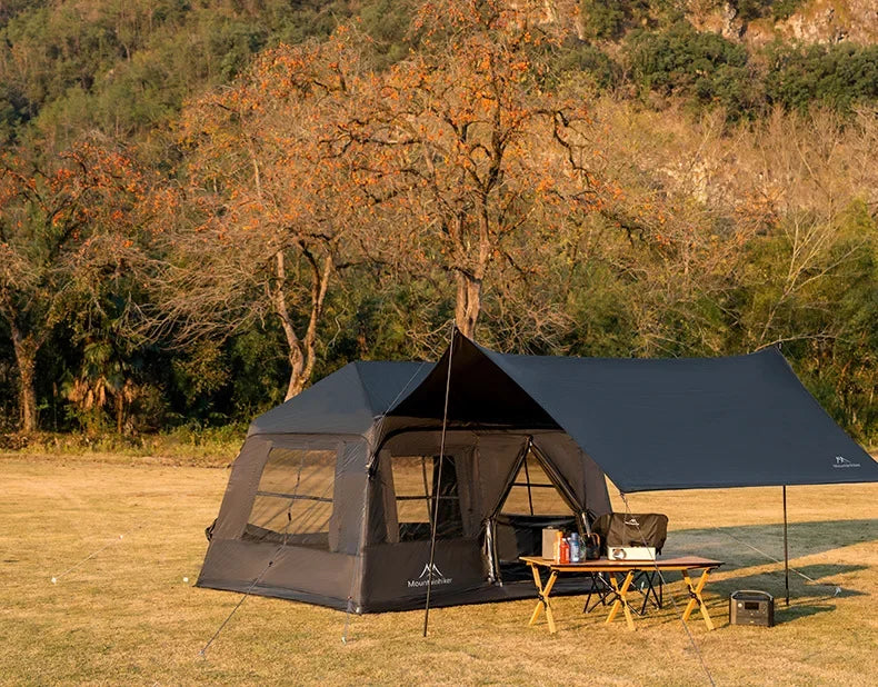 MOUNTAINHIKER 3-5 Person Portable Camping Tent Waterproof Family Beach Tent Quick Opening, Anti-UV Hand Air Pump Inflatable Tent