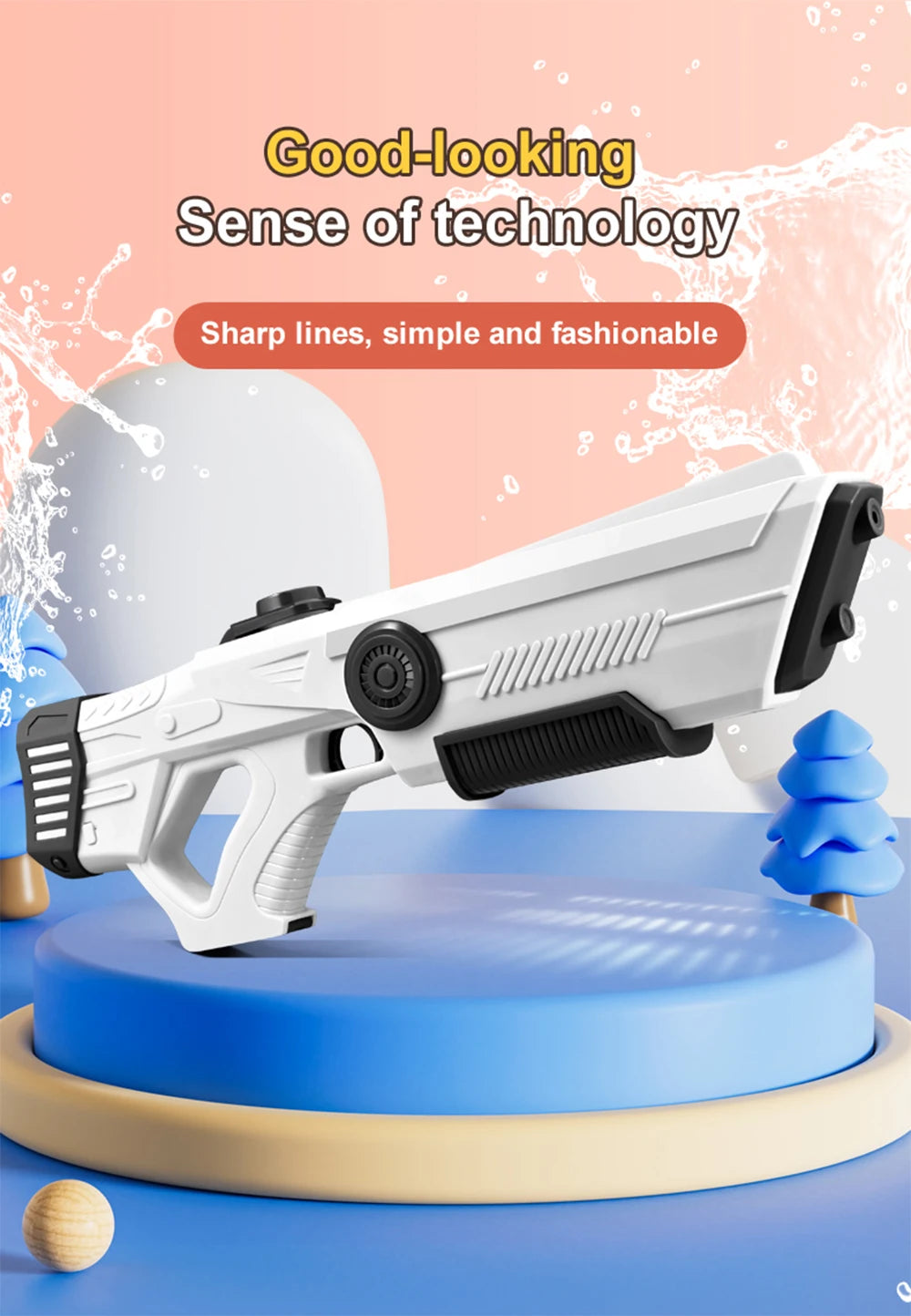 Electric Automatic Water Storage Gun Toys Portable Children Summer Beach Outdoor Fight Fantasy Spray Gun Toys Boy Kid Adult Game