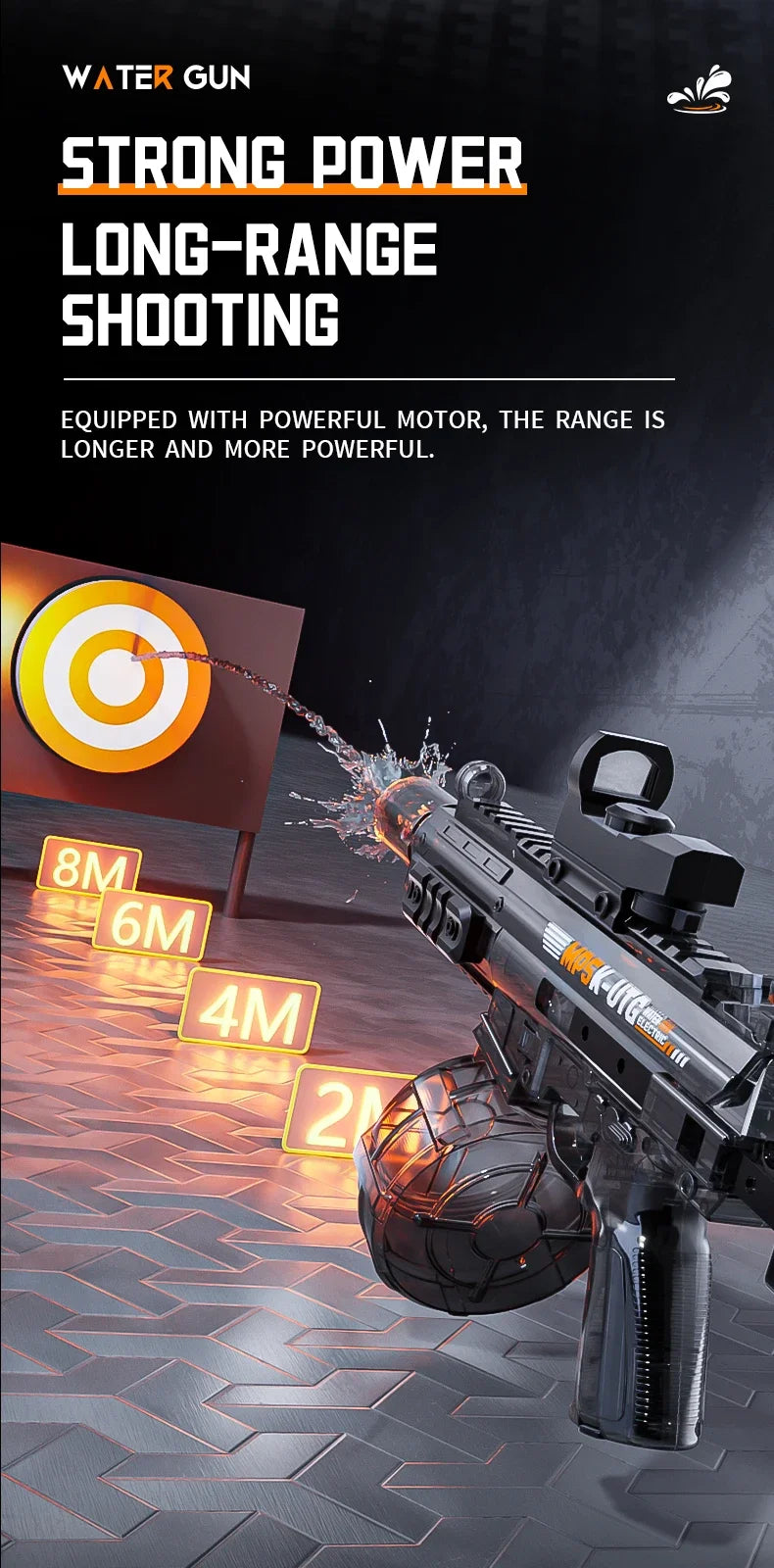 Simulated Firing and Recoil Electric Water Gun Toys Children Automatic Sensor Lights Water Pistol Summer Outdoor Beach Kids Toy