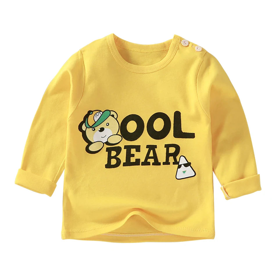 Durable Children Cotton Long Sleeve Dinosaur Pattern Print Shirts Suitable Boys and Girls Autumn Winter Playtime and School Days