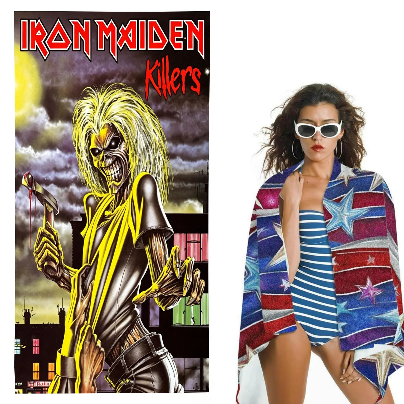 Iron Maiden Killers Album Microfiber Beach Towel Quick Dry Super Absorbent Sand Free Soft Oversized Bath Towels Gym Sports Towel