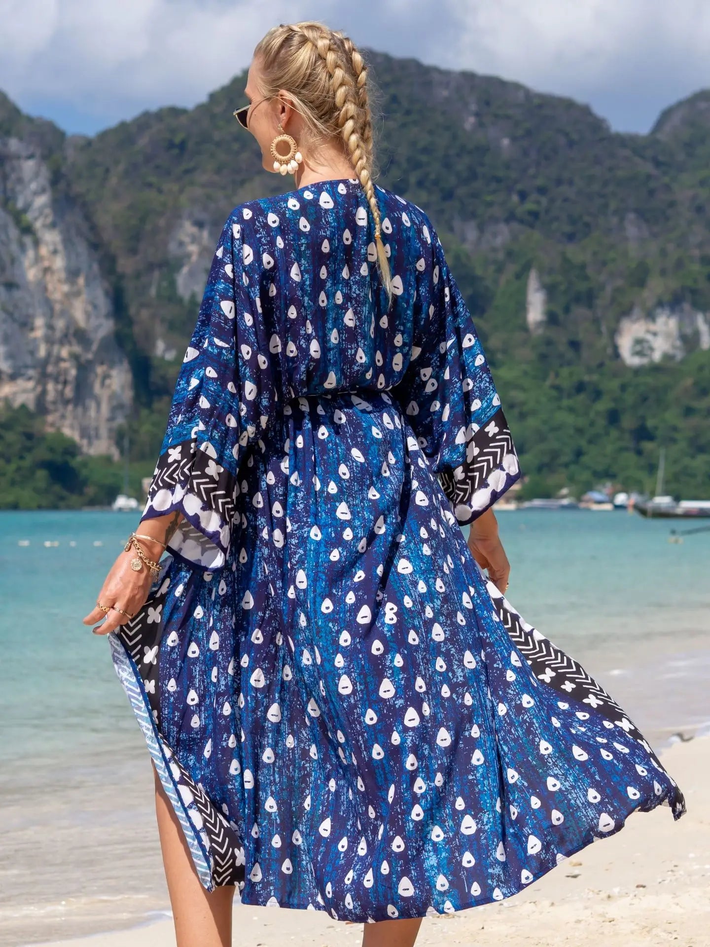 Swimsuit Cover Up Printed Kimono for Sea Boho Coverup Long Luxury Beach Outings Belted Swimwear Cape Holiday Bathing Suits Sales