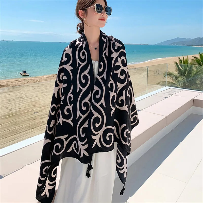 20 Styles 90x180cm Cotton Linen Summer Beach Dress Bikini Cover-ups Sarong Wrap Scarf Women Brazilian Swimsuit Bathing Cover Up