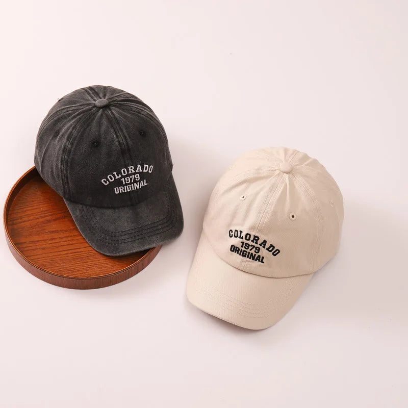 Embroidery Letter Children Baseball Cap Fashion Retro Kids Duck Tongue Hat 2-8Year Boys Girls Duckbill Caps Outdoor Baby Visors
