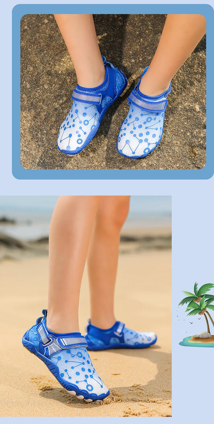 Water Shoes Children's Beach Shoes Quick-Drying Breathable Barefoot Swimming Water Shoes Outdoor Sneakers River Slippers Water S